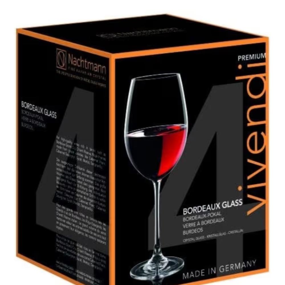 Vivendi Bordeaux Glass - Elegant Black and Red